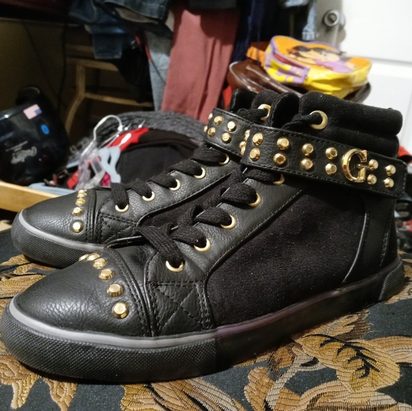 🏀🎒GUESS HIGH TOPS BLACK&GOLD🥊💝 - Picture 6 of 14